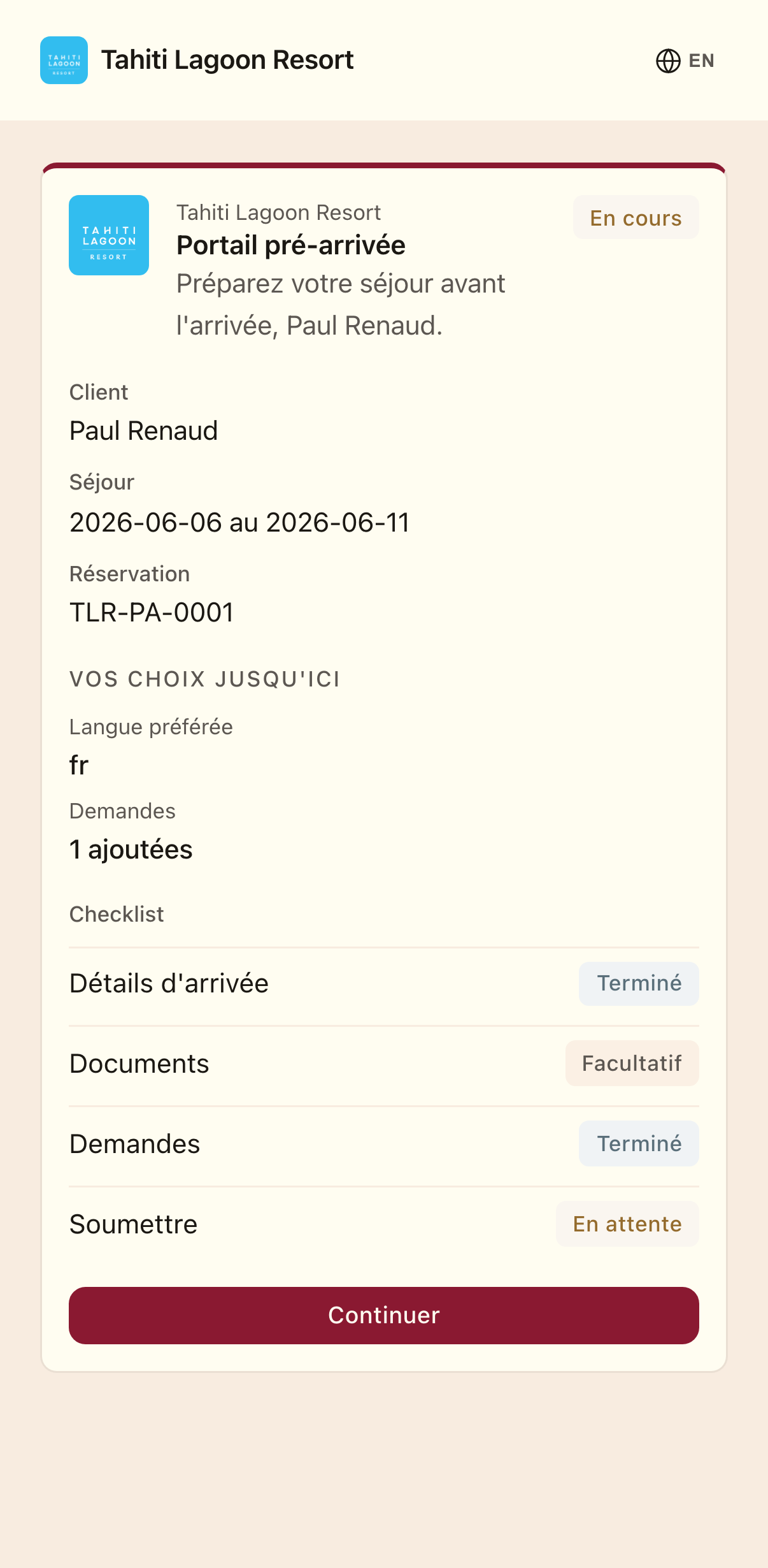 Portail pré-arrivée FenuaStay