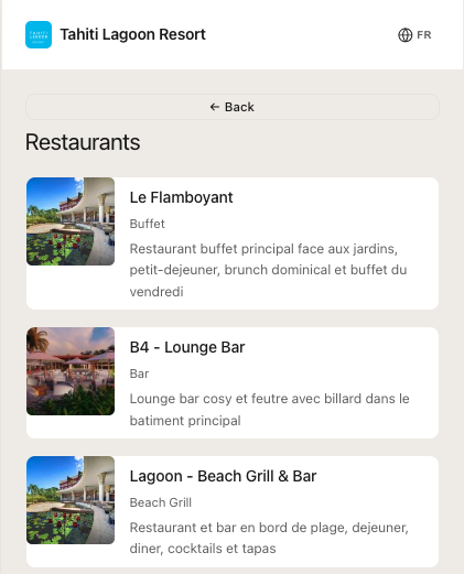 Réservation restaurant en ligne